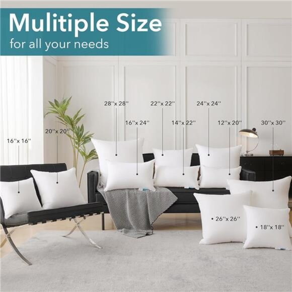 18"x18" Pillow Inserts (Set of 2) - Throw Pillow Inserts with 100% - Picture 6 of 7